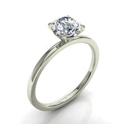 Solitaire diamant synthétique rond 0.50 carat or blanc 14 carats Ely2